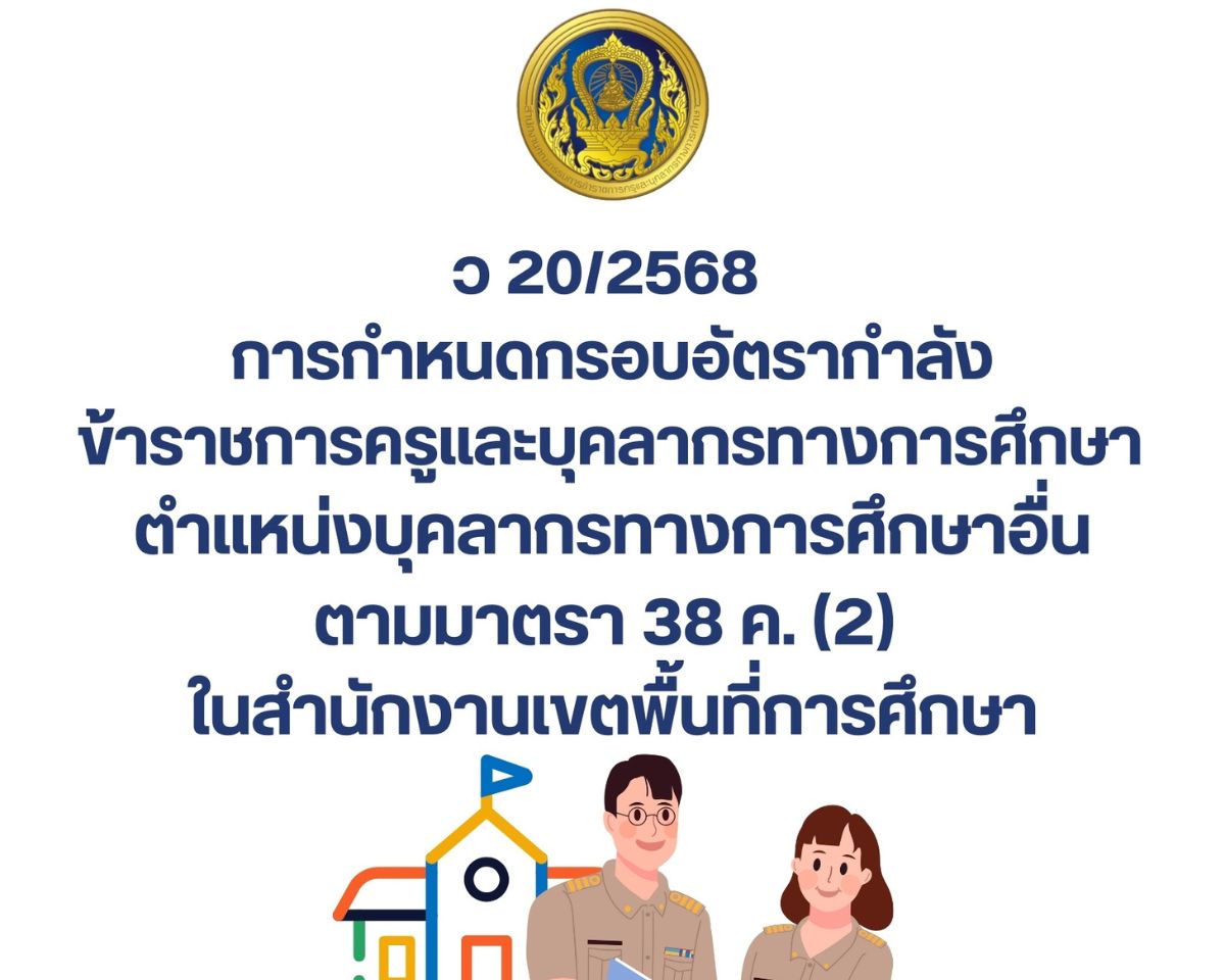ว 20/2568 การกำหนดกรอบอัตรากำลังข้าราชการครูและบุคลากรทางการศึกษา