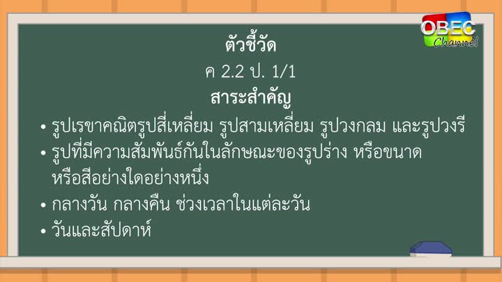 คณิตศาสตร์ ป ๑ ตอน ๕ รูปเรขาคณิตและเวลา